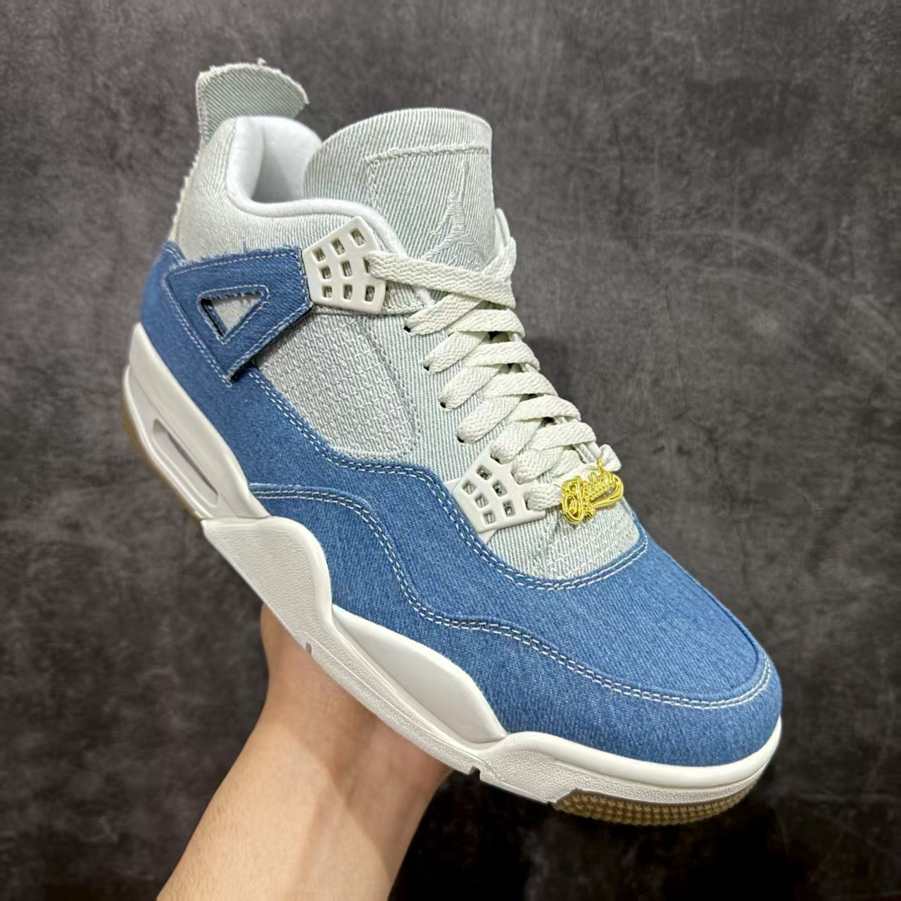 ua jordan 4 retro tex De*1m worn blue