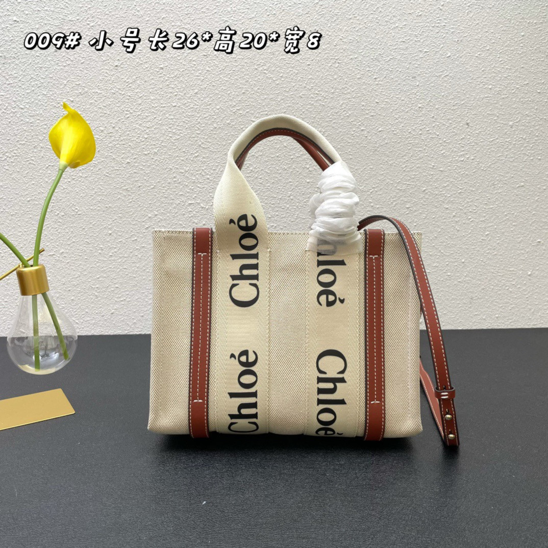 Ch10é woody tote bag 26×20×8cm