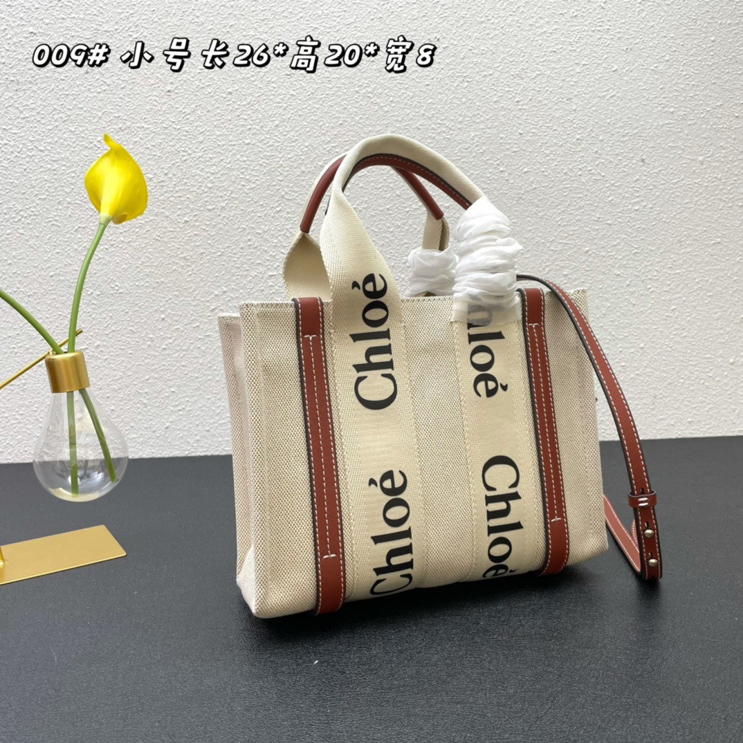 Ch10é woody tote bag 26×20×8cm