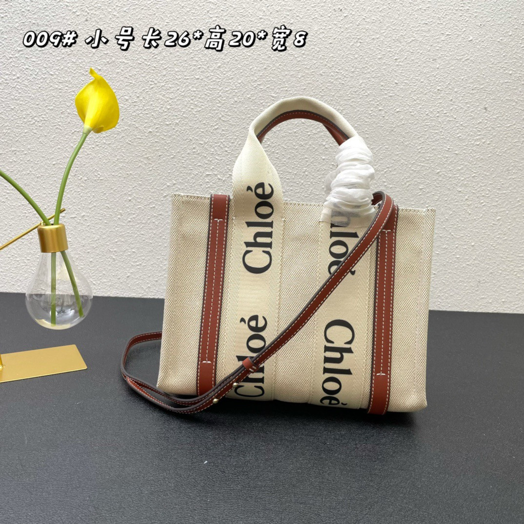 Ch10é woody tote bag 26×20×8cm