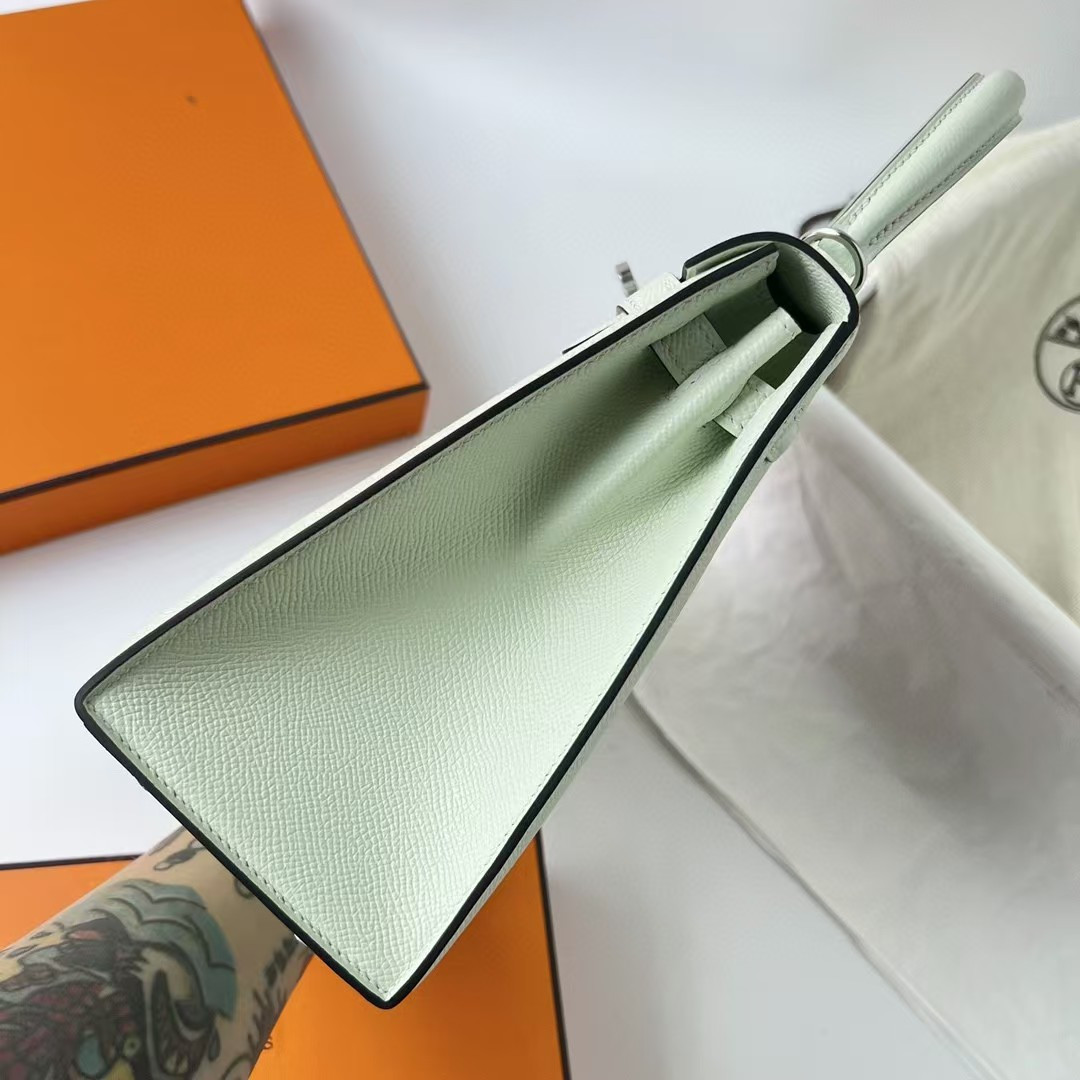 H**mes Kelly Silver-tone Hardware 25