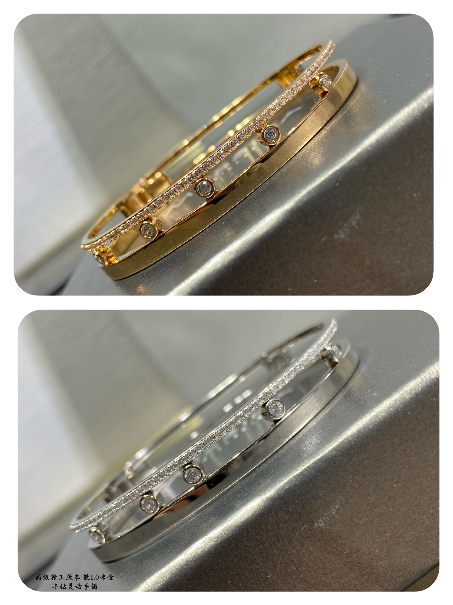 Mes1kaa half di*m*nd moving bracelet