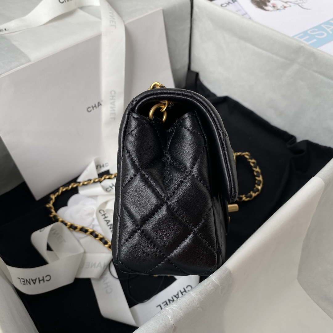 Ch*el mini flap bag 4.7 × 7.8 × 2.3 in