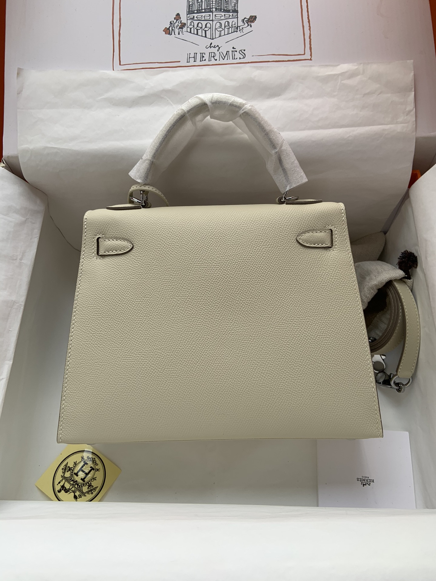 H**mes Kelly Silver-tone Hardware 25 28