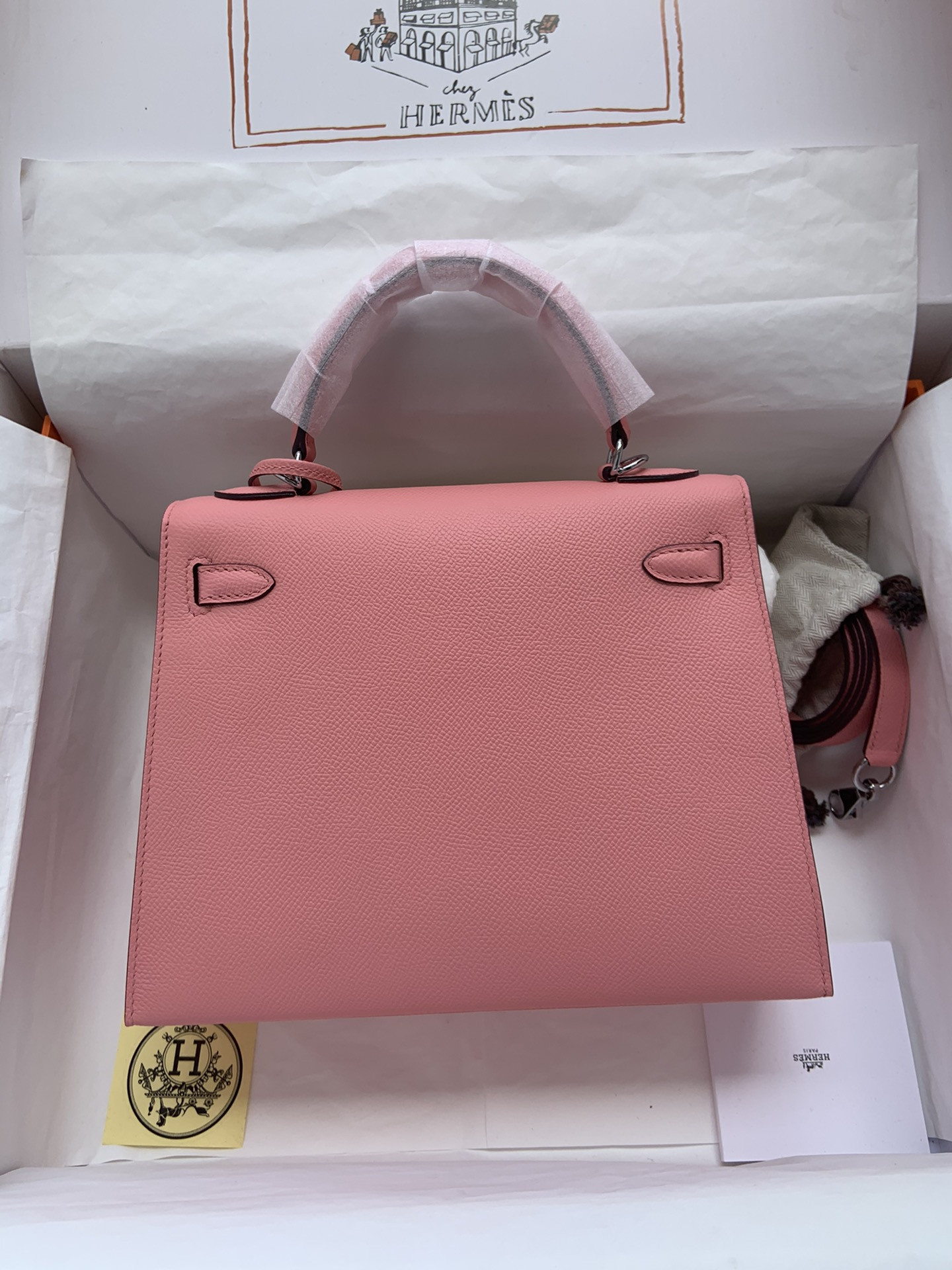 H**mes Kelly Silver-tone Hardware 25 28