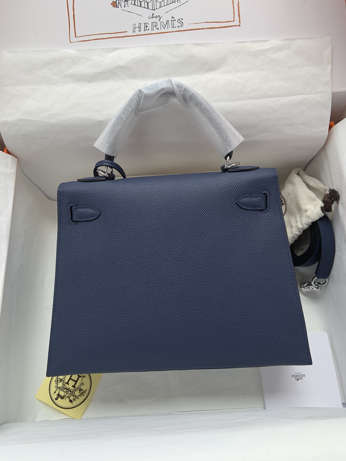 H**mes Kelly Silver-tone Hardware 25 28