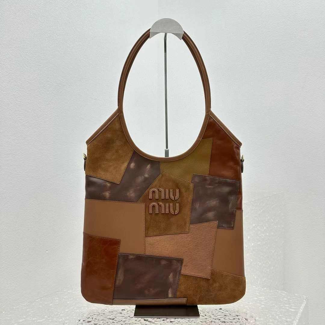 M1v M1v ivy leather patchwork bag  40x35cm