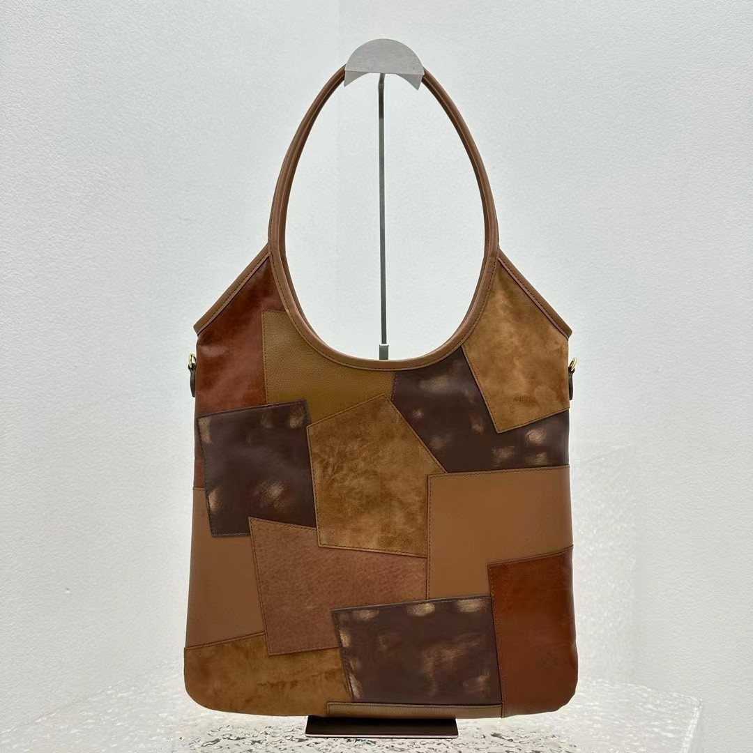 M1v M1v ivy leather patchwork bag  40x35cm