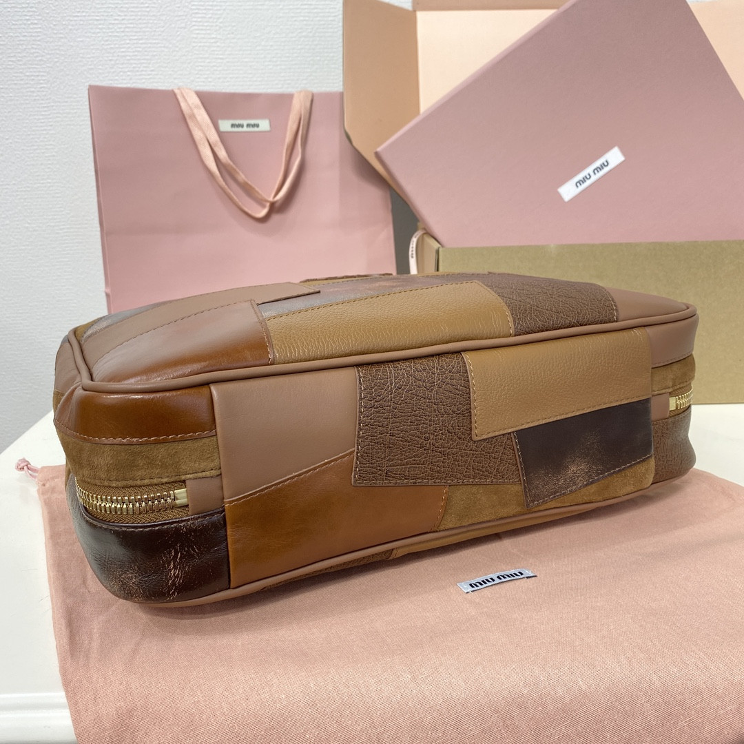 M1v M1v leather patchwork beau bag 23x34x10cm