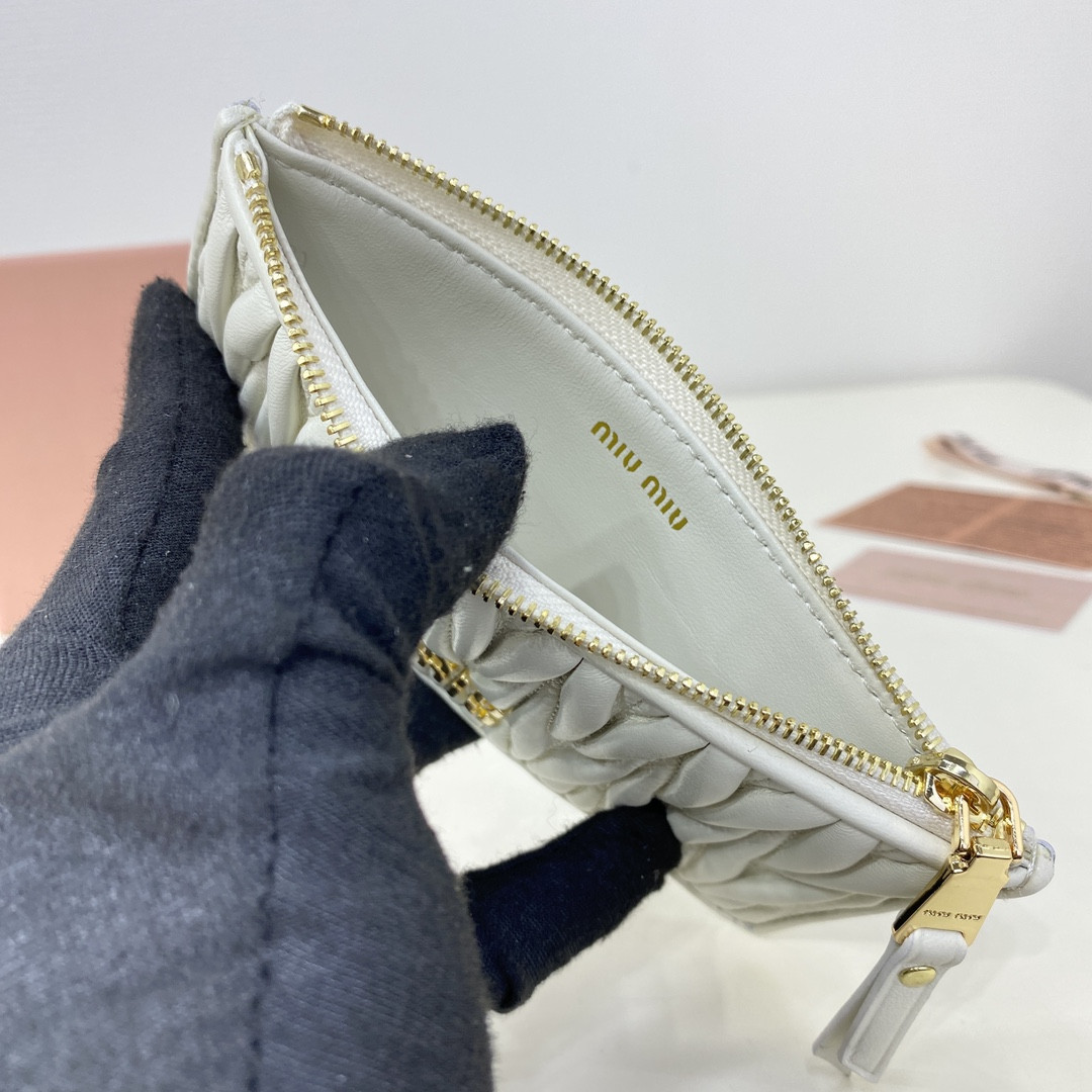 M1v M1v matelassé nappa leather card holder 8x15cm