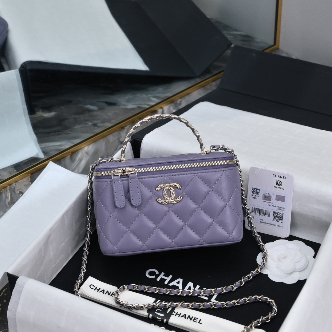 Ch*el clutch with chain 10x16x8cm