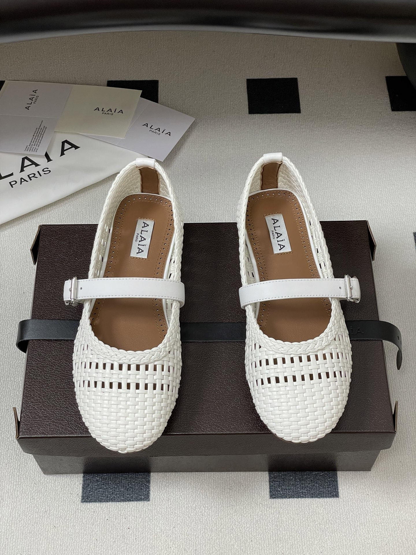 ua alaïa hollow woven mary jane flats(cusT0mized size 7-10 days production time)