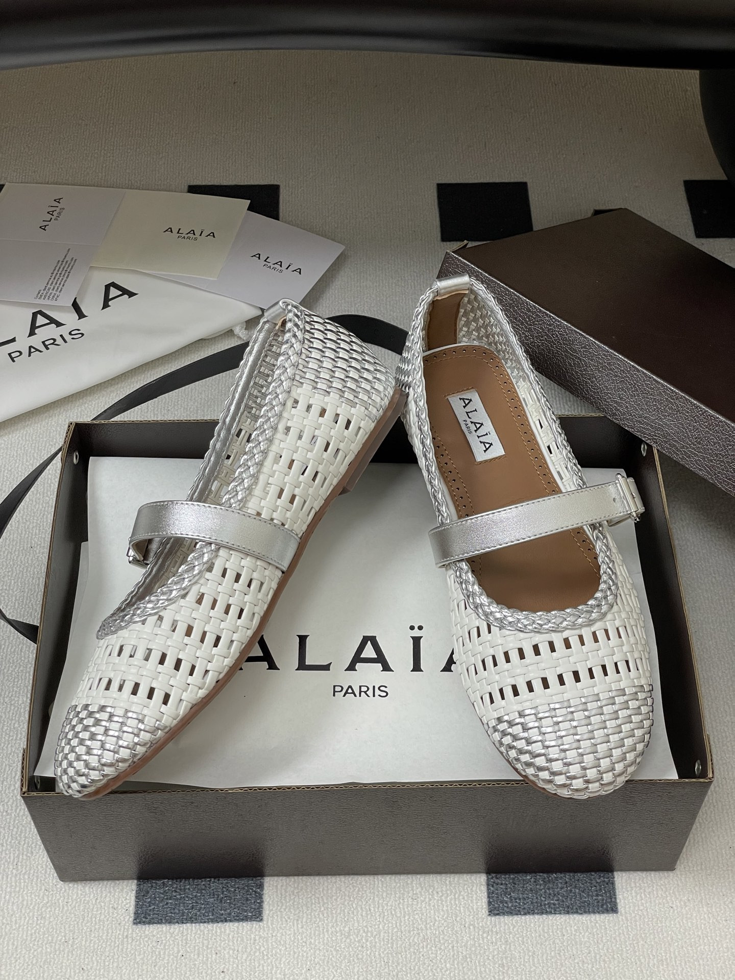 ua alaïa hollow woven mary jane flats(cusT0mized size 7-10 days production time)