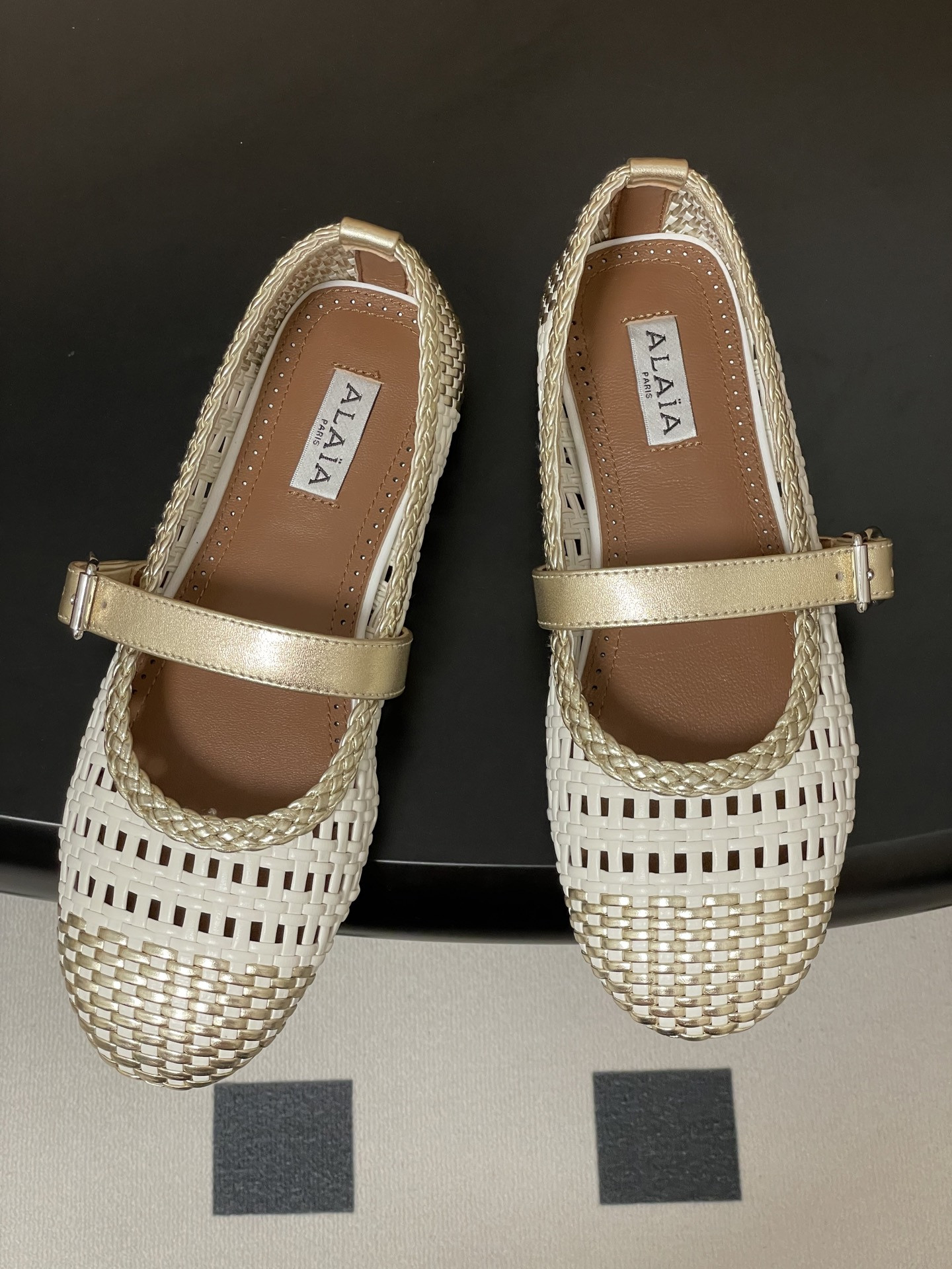 ua alaïa hollow woven mary jane flats(cusT0mized size 7-10 days production time)