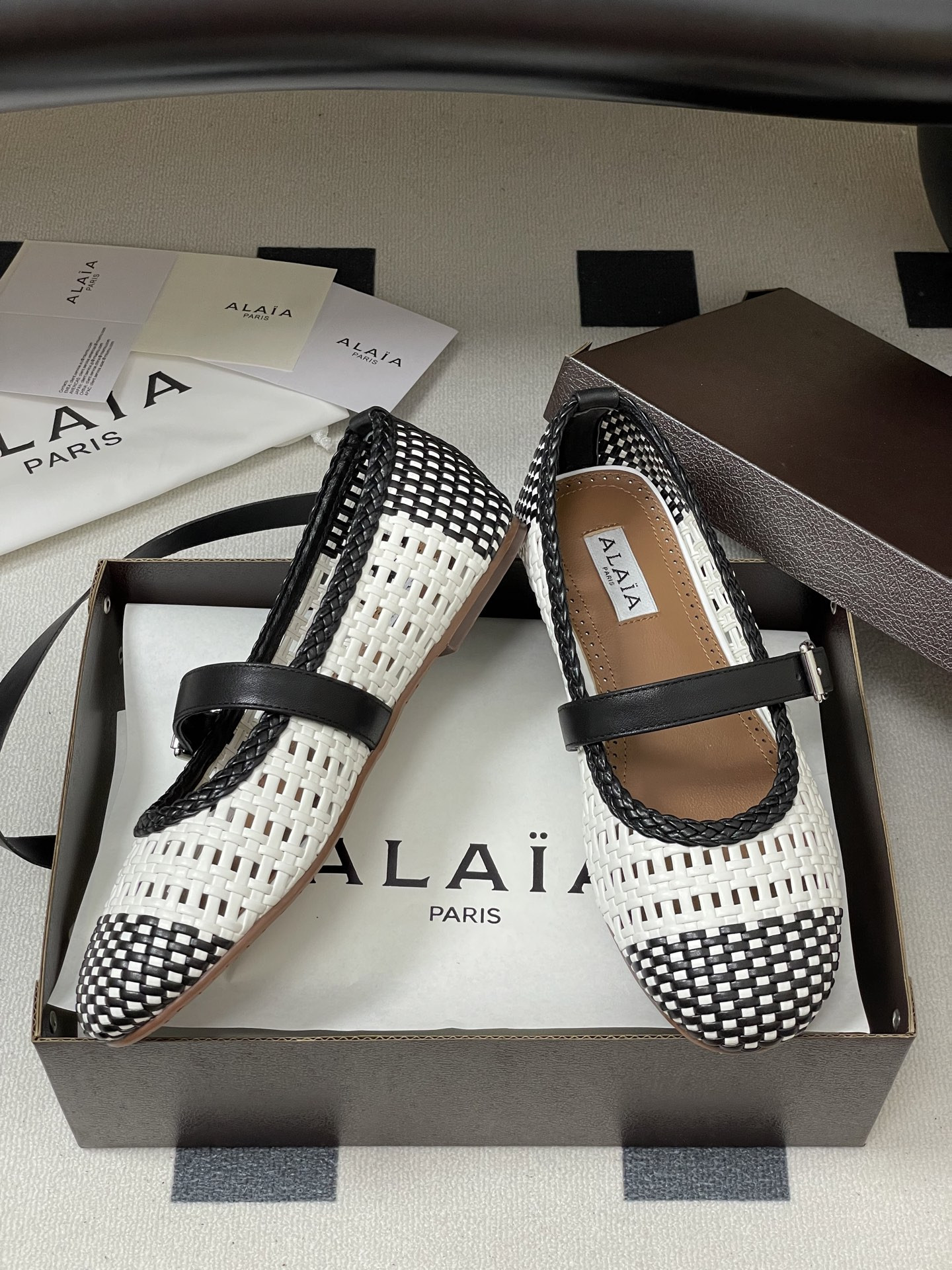 ua alaïa hollow woven mary jane flats(cusT0mized size 7-10 days production time)