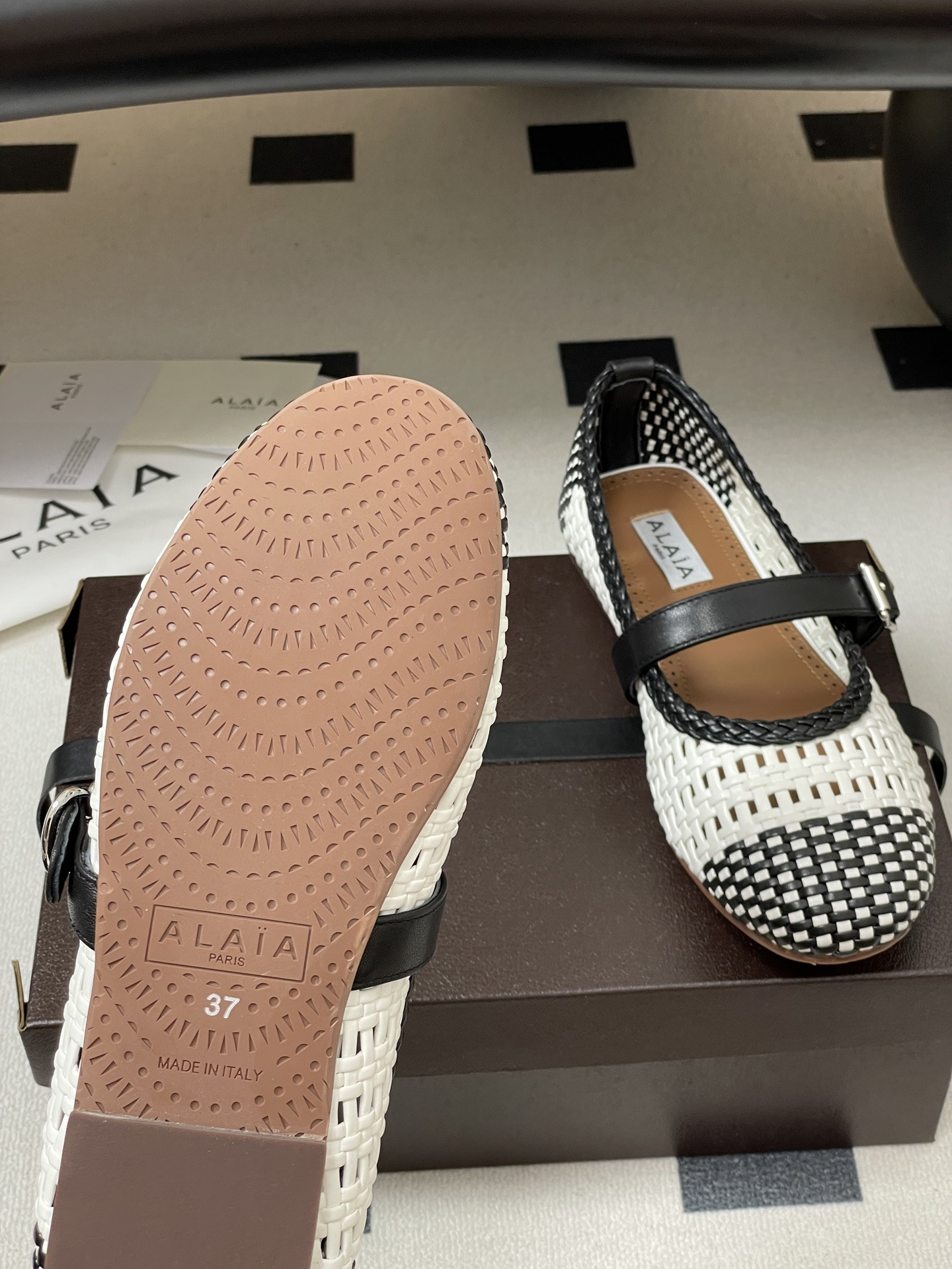ua alaïa hollow woven mary jane flats(cusT0mized size 7-10 days production time)