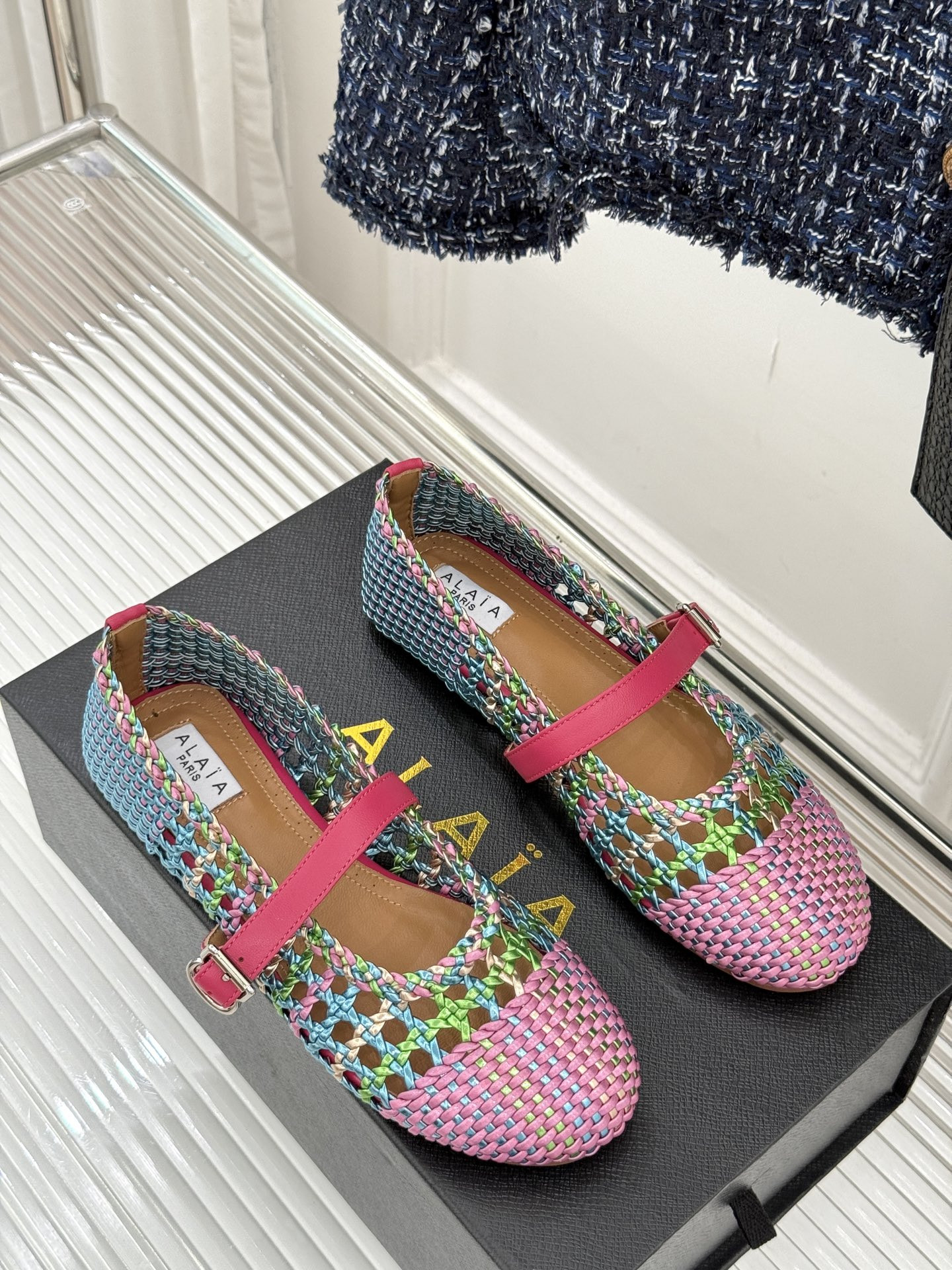 ua alaïa hollow woven mary jane flats(cusT0mized size 7-10 days production time)