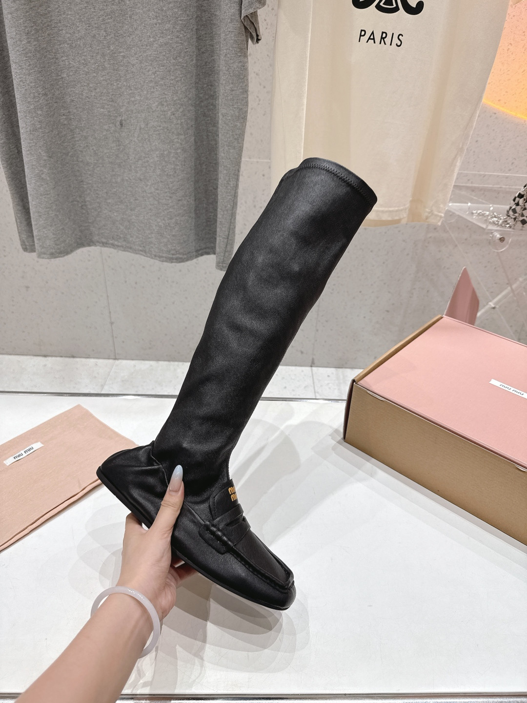 ua M1v M1v ruches nappa leather boots