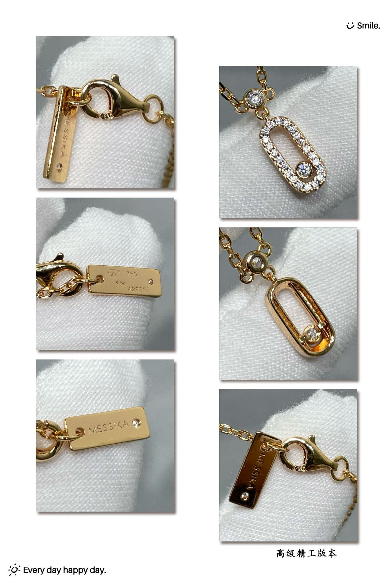 Mes1kaa five d1am0nd moving necklace