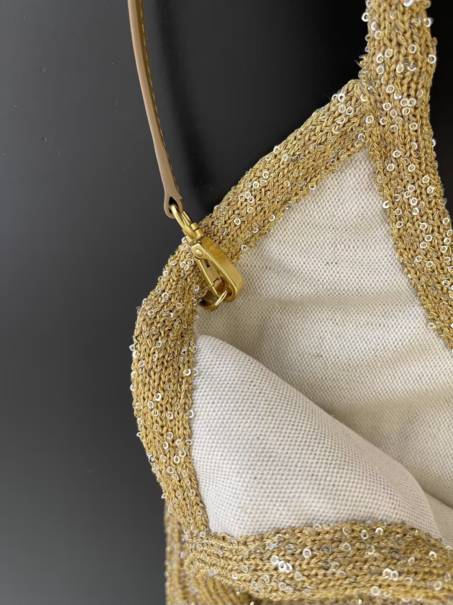 M1v M1v ivy sequin mesh bag 40x35cm