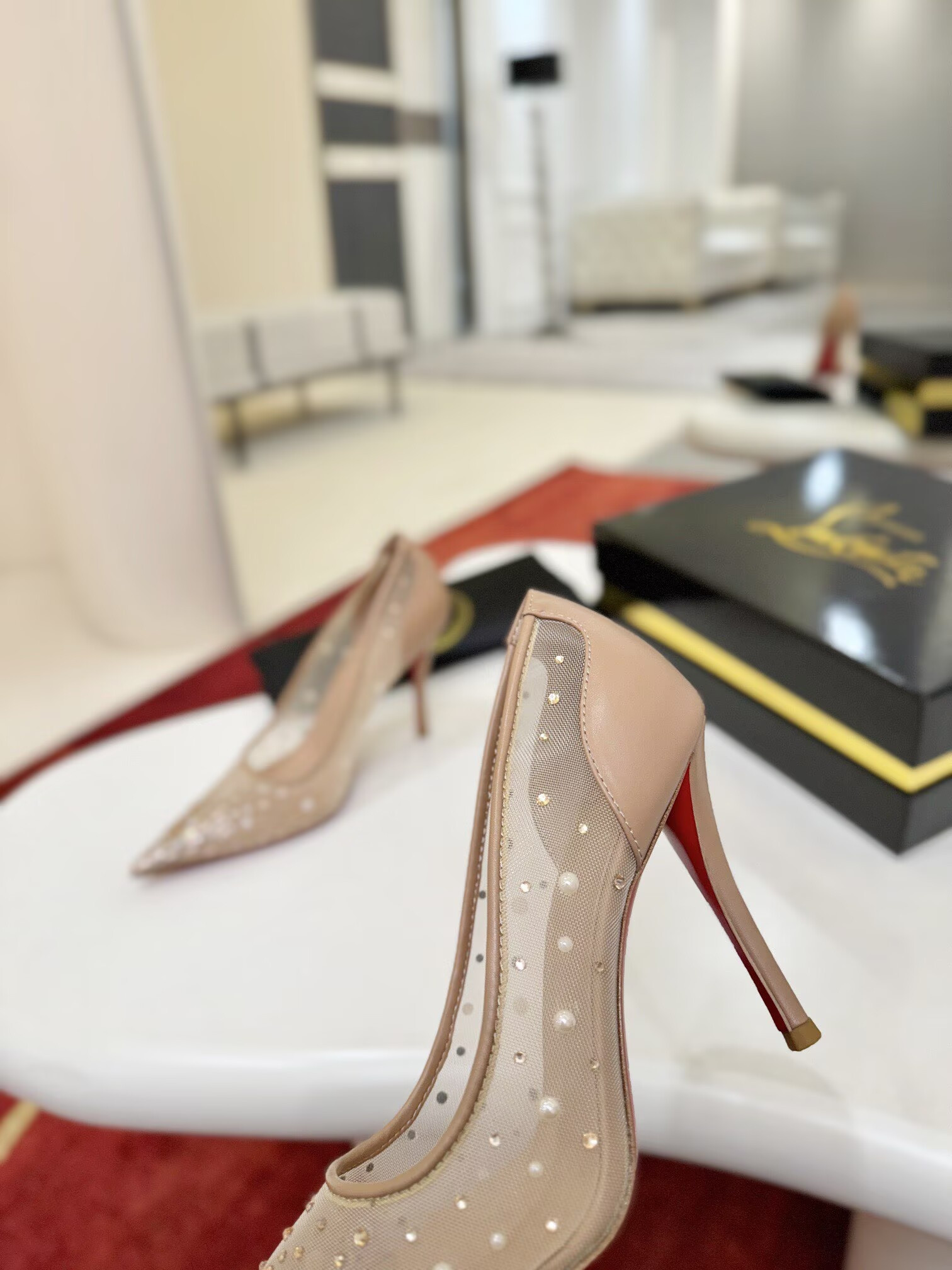 ua Chr1st1an louboutin miss z mesh pumps 8.5cm heel