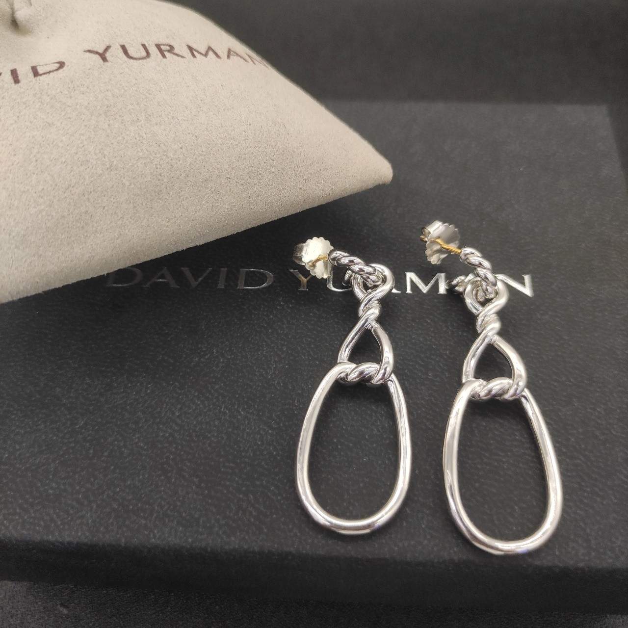 dau1d Yvrm*n twisted figure 8 earrings