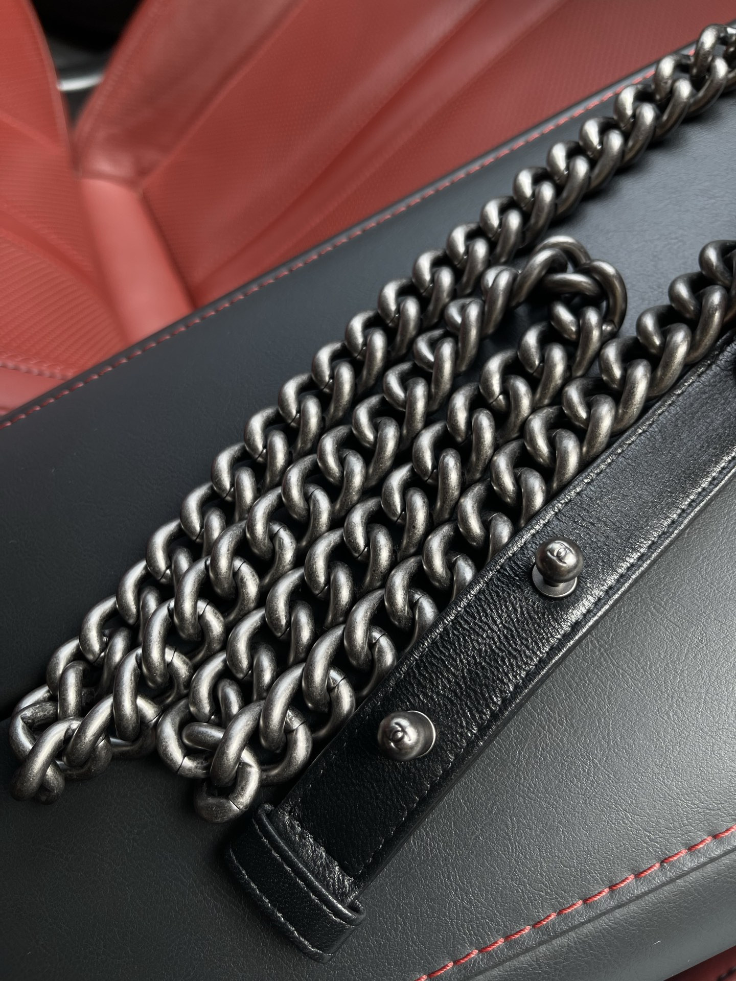 Ch**el small boy handbag a67085 12x20.5x8.5cm