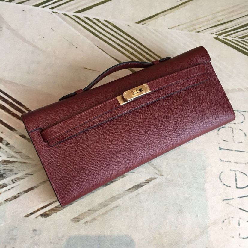 H**me5 Kelly Cut 31cm Epsom Leather Gold