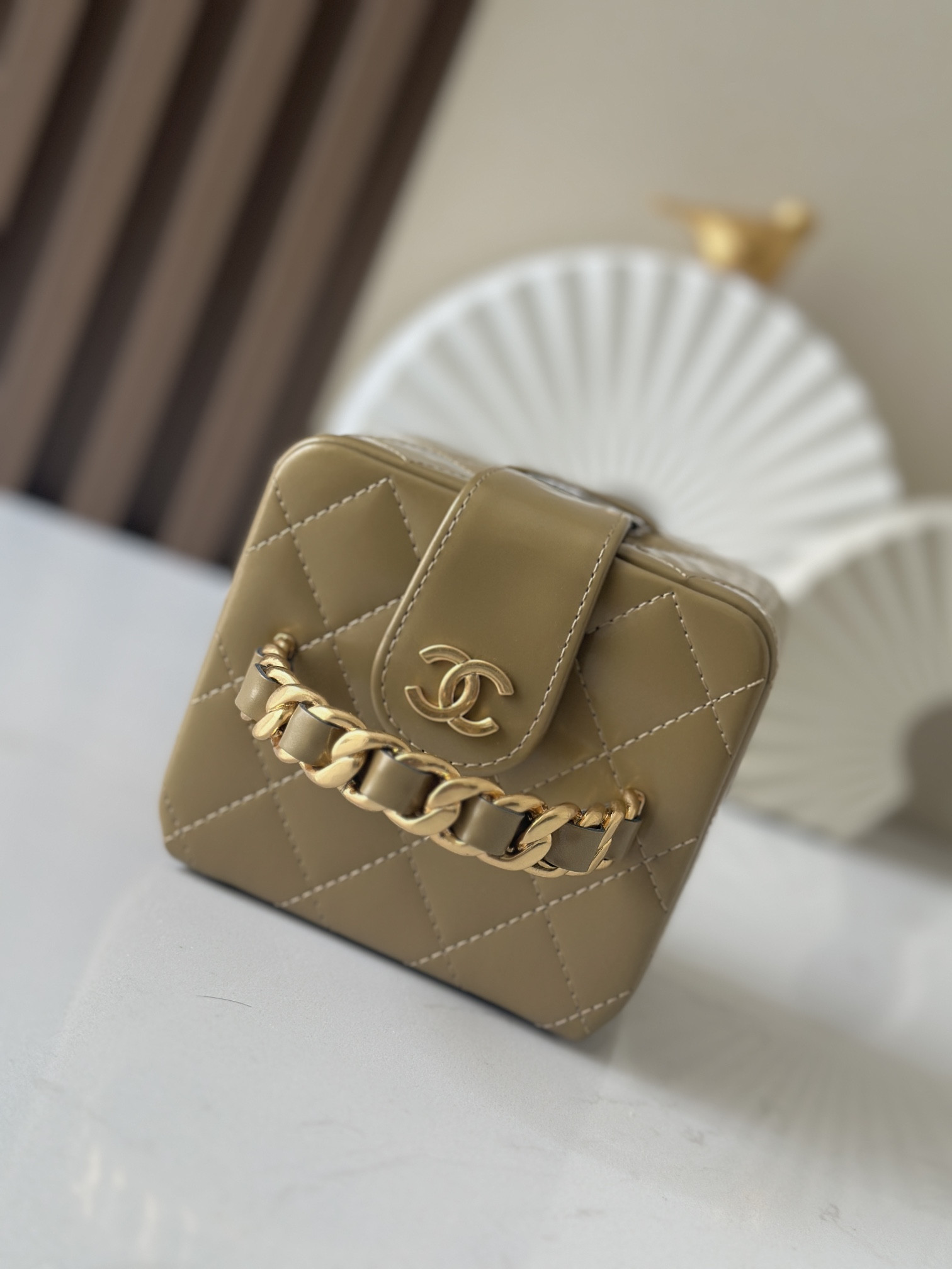 Ch**el vintage cosmetic bag 11x9.5x8.5cm