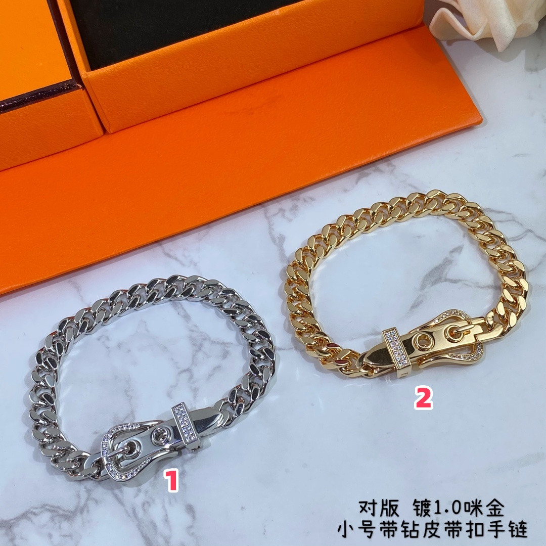 H**me5 Small D1am0nd-Encrusted Belt Bracelet