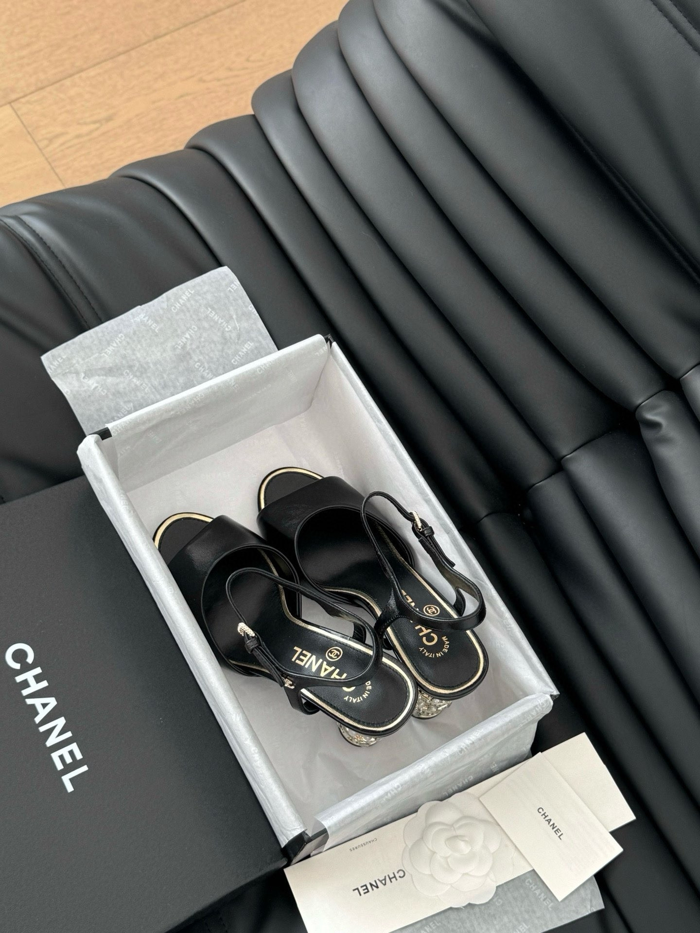 UA Ch**el Rhinestone Heel Sandals