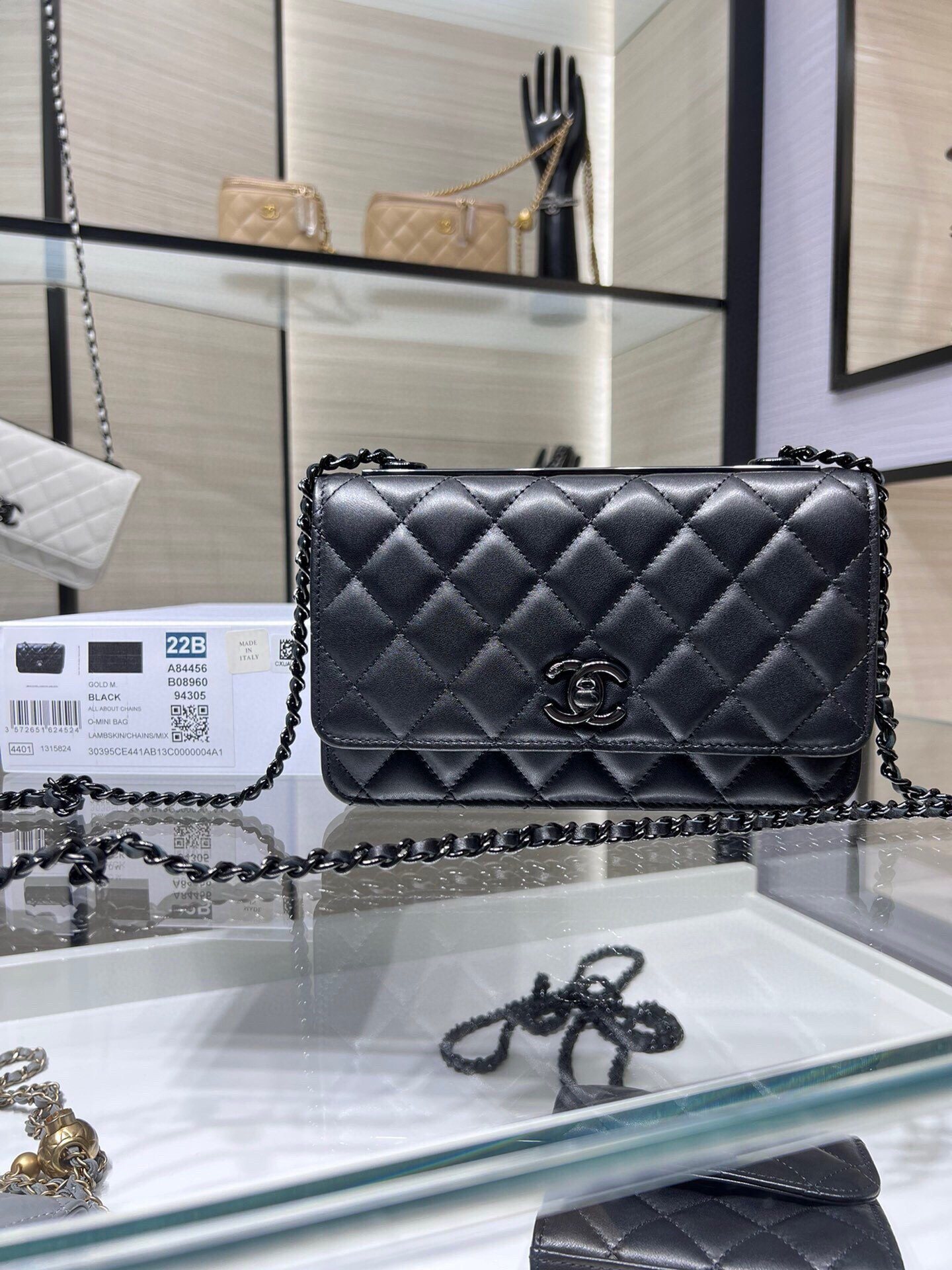 Ch**el woc trendy cc wallet on chain 19x12x3.5cm