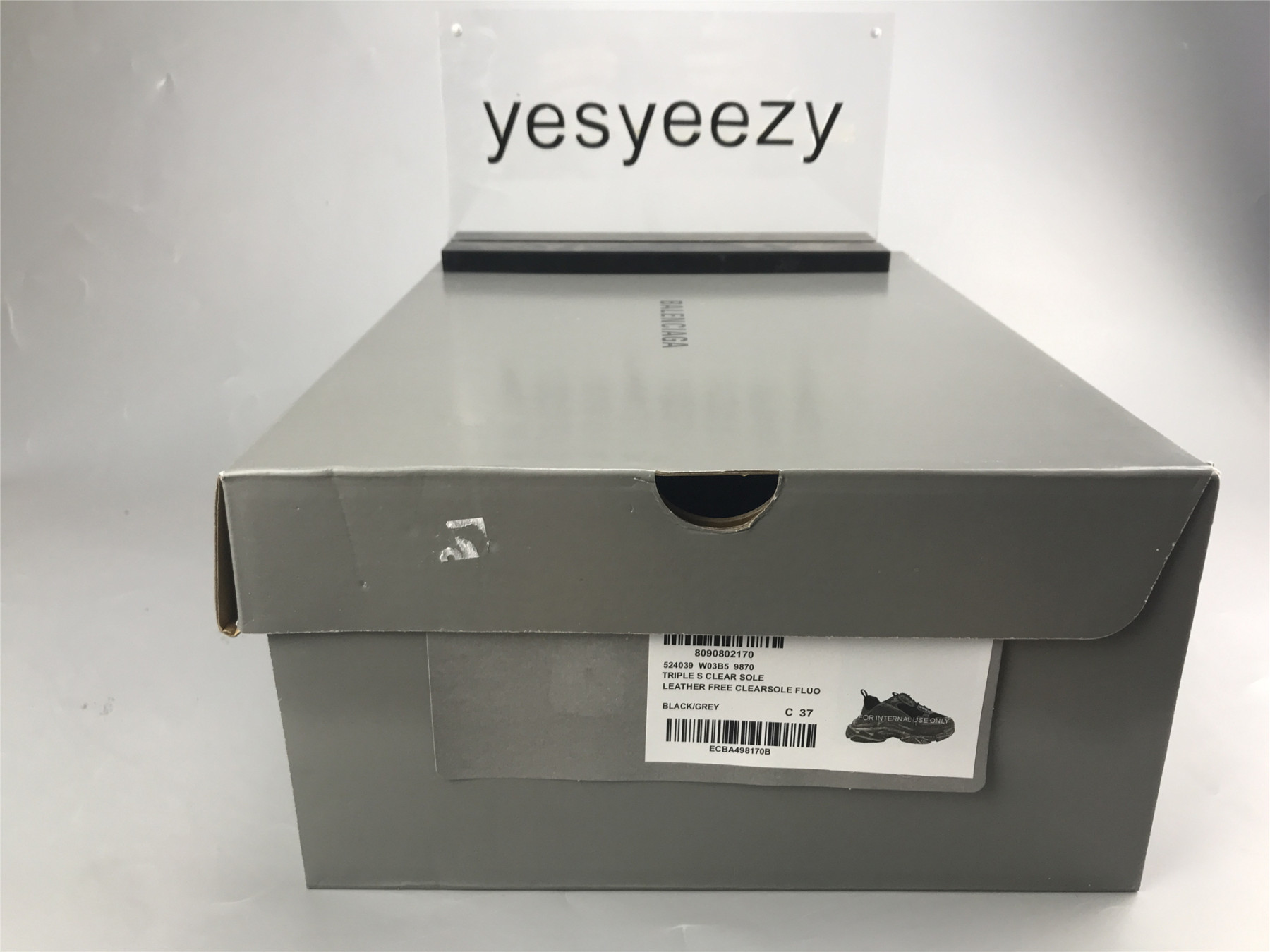 UA TRIPLE S CLEAR SOLE BLACK GREY