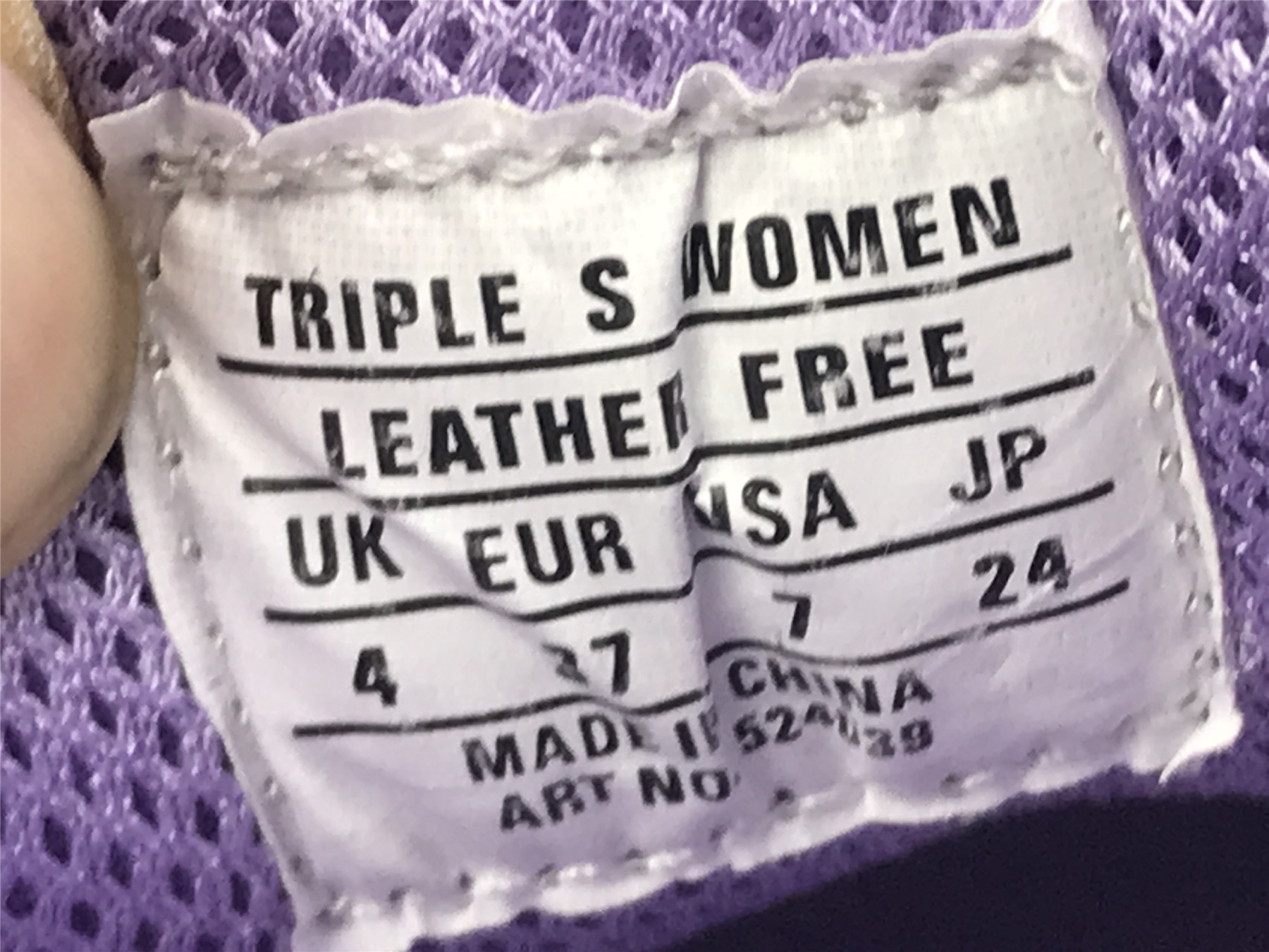 UA TRIPLE S CLEAR SOLE LIGHT LILAC WHITE