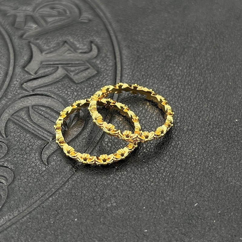 Ch*0me He**ts Distressed Full Cross Ring