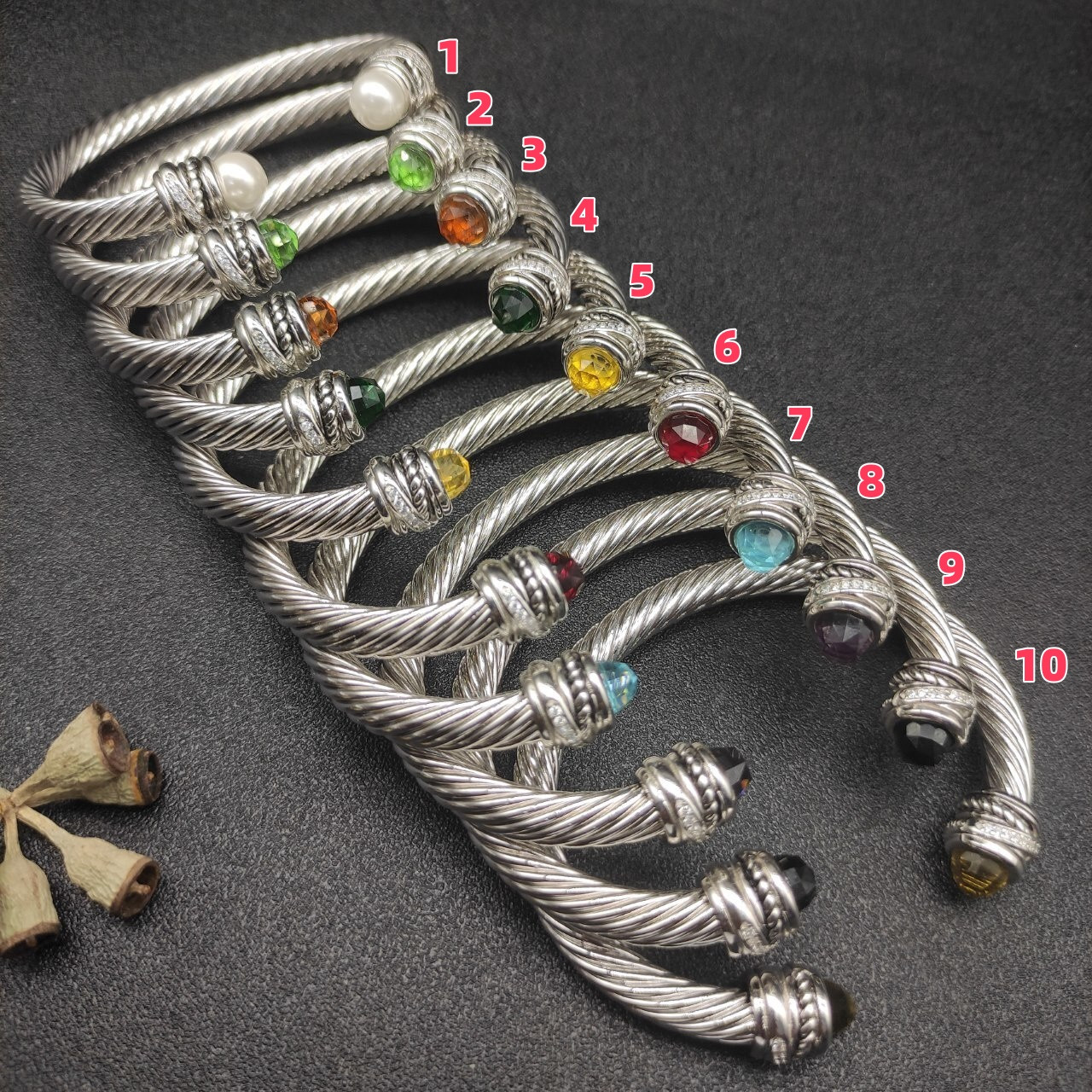 dau1d Yvrm*n 7mm rotating d1am0nd setting bracelet (wrist circumference 15-20cm)