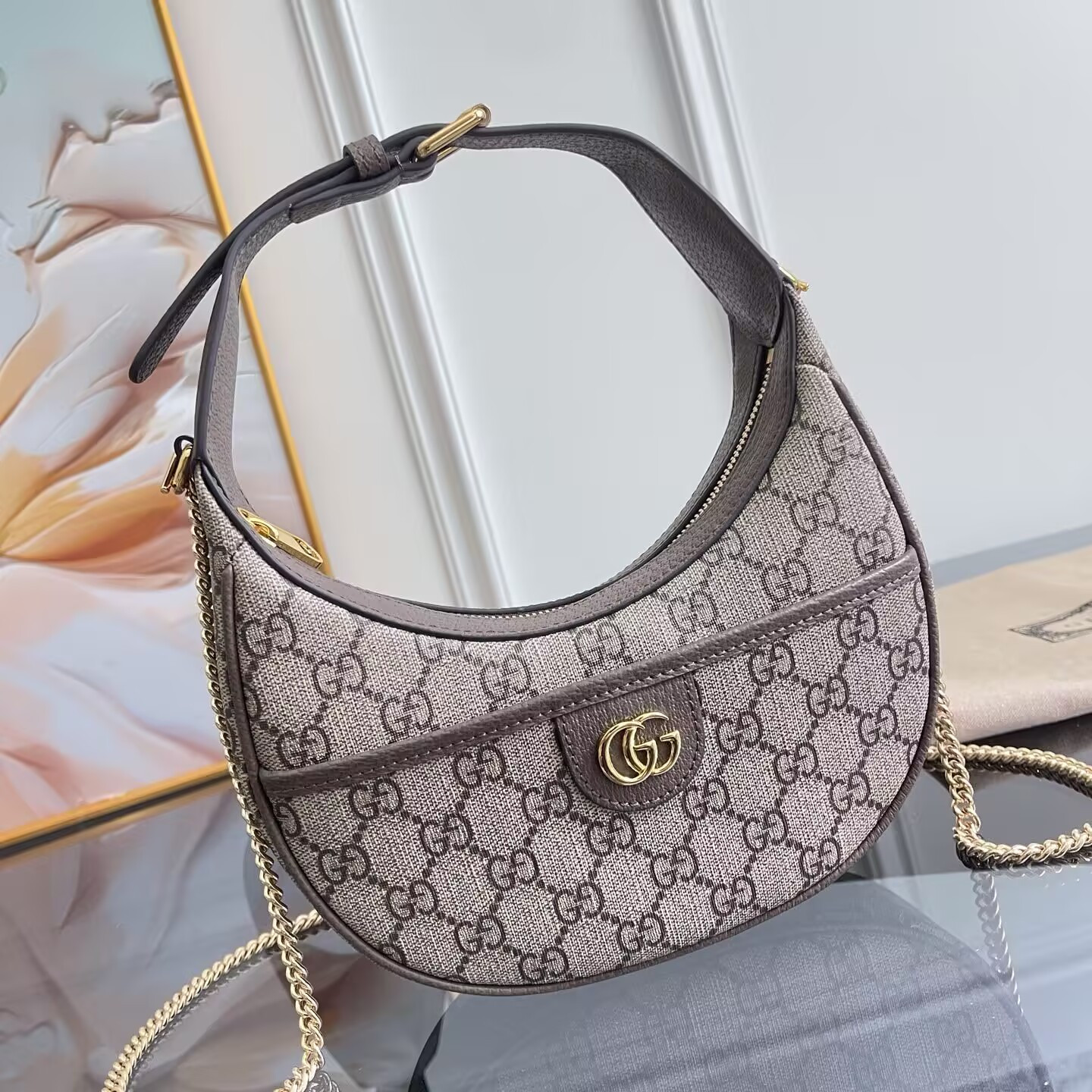 Gvc*1 ophidia mini gg canvas shoulder bag 20x14.5x4cm