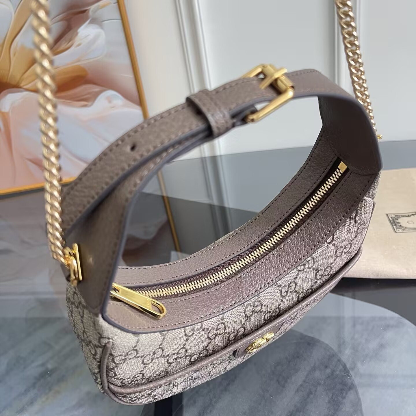 Gvc*1 ophidia mini gg canvas shoulder bag 20x14.5x4cm