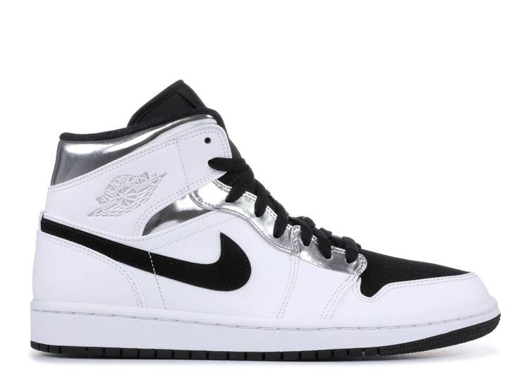 UA  AIR JORDAN 1 MID 'WHITE SILVER'