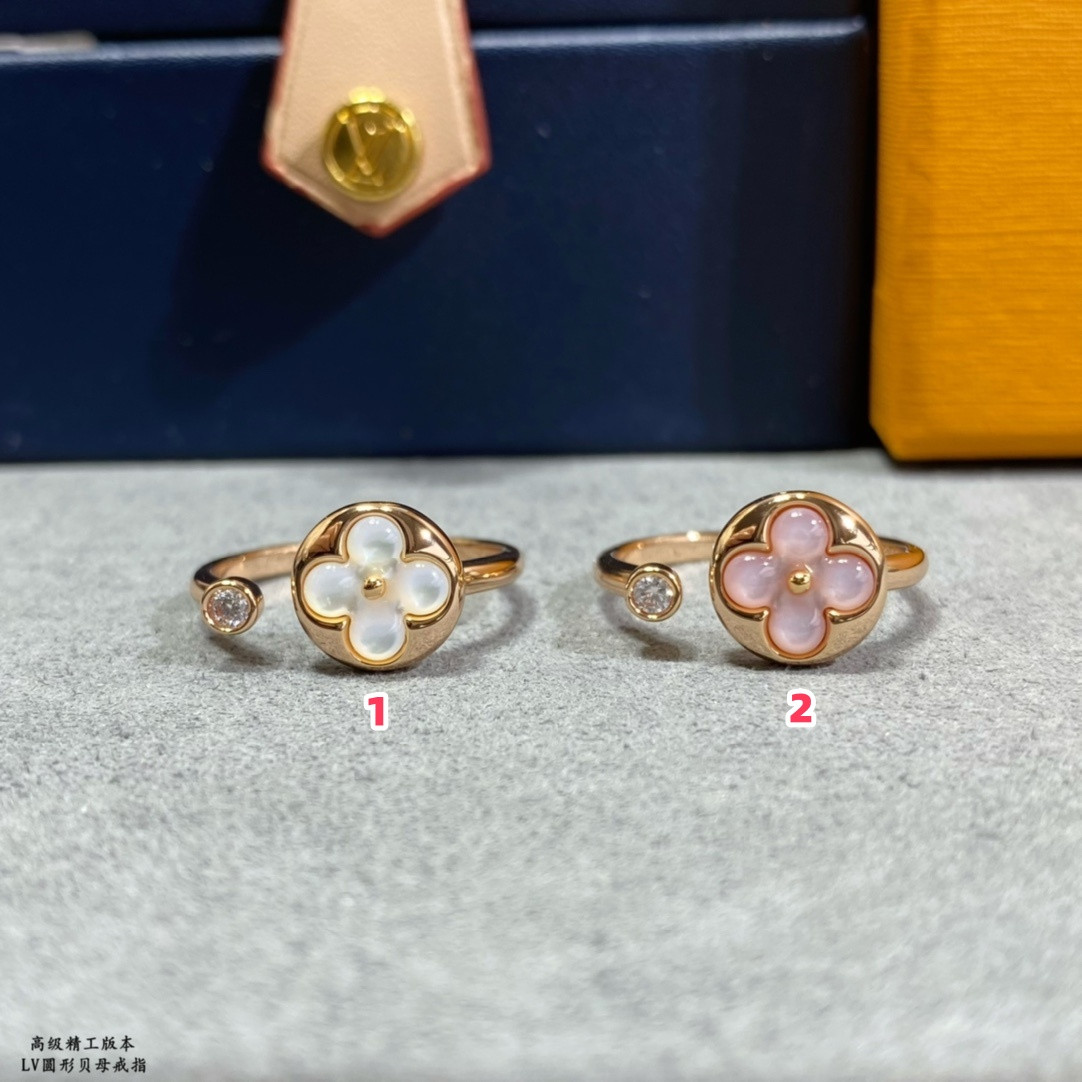 L0vis Vvtt0n Round Mother-of-Pearl Ring