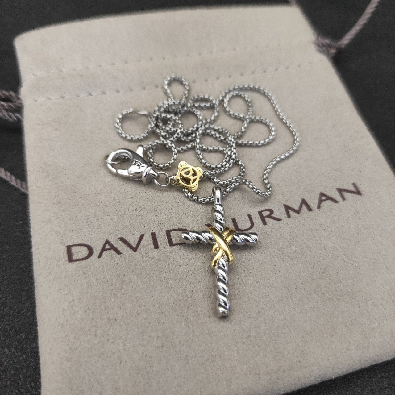 dau1d Yvrm*n cross necklace(chain length 45+5cm delay chain chain thickness 2mm)