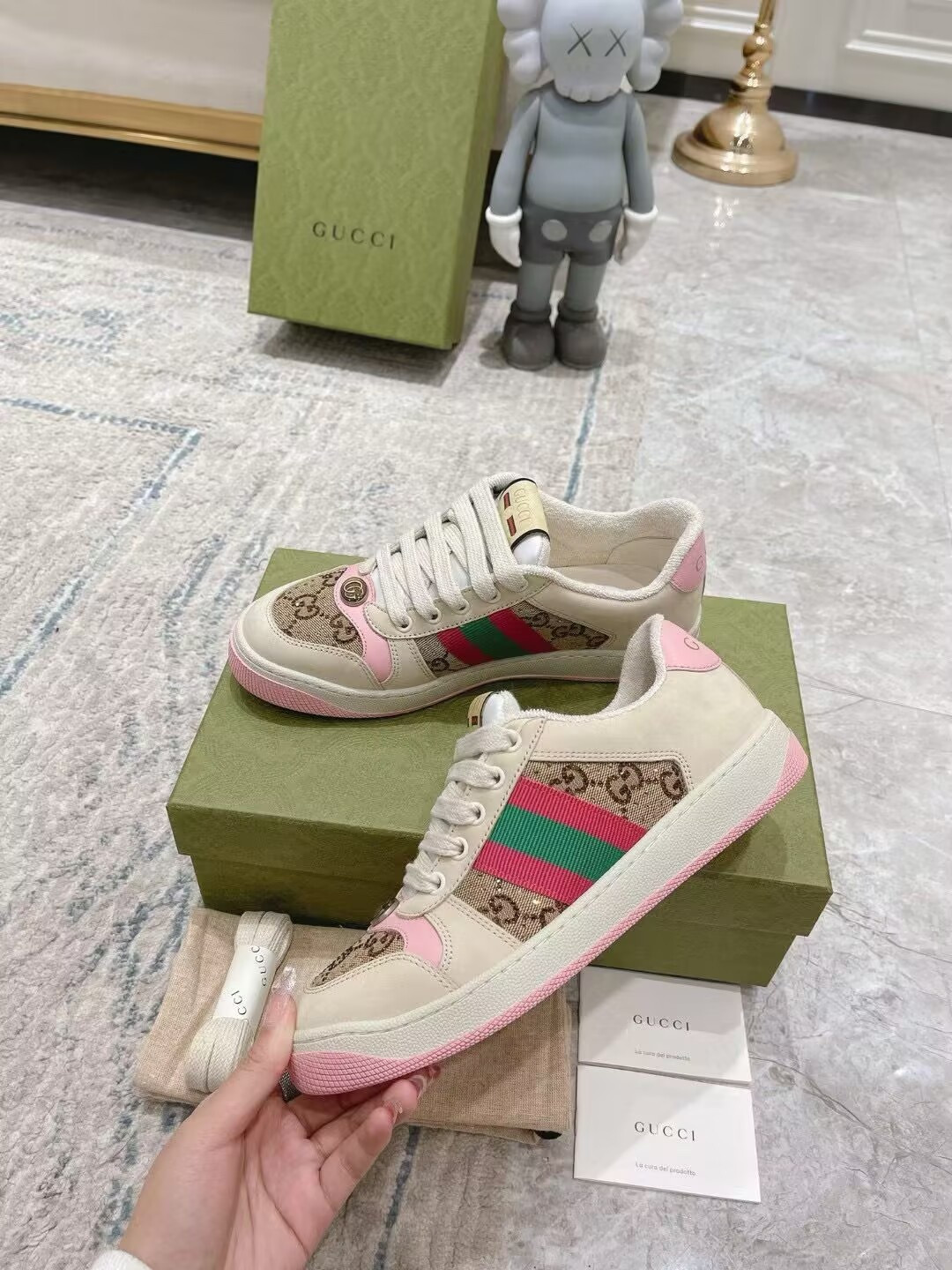 UA Gvc*1 Wmns GG Screener GG Canvas Beige Pink
