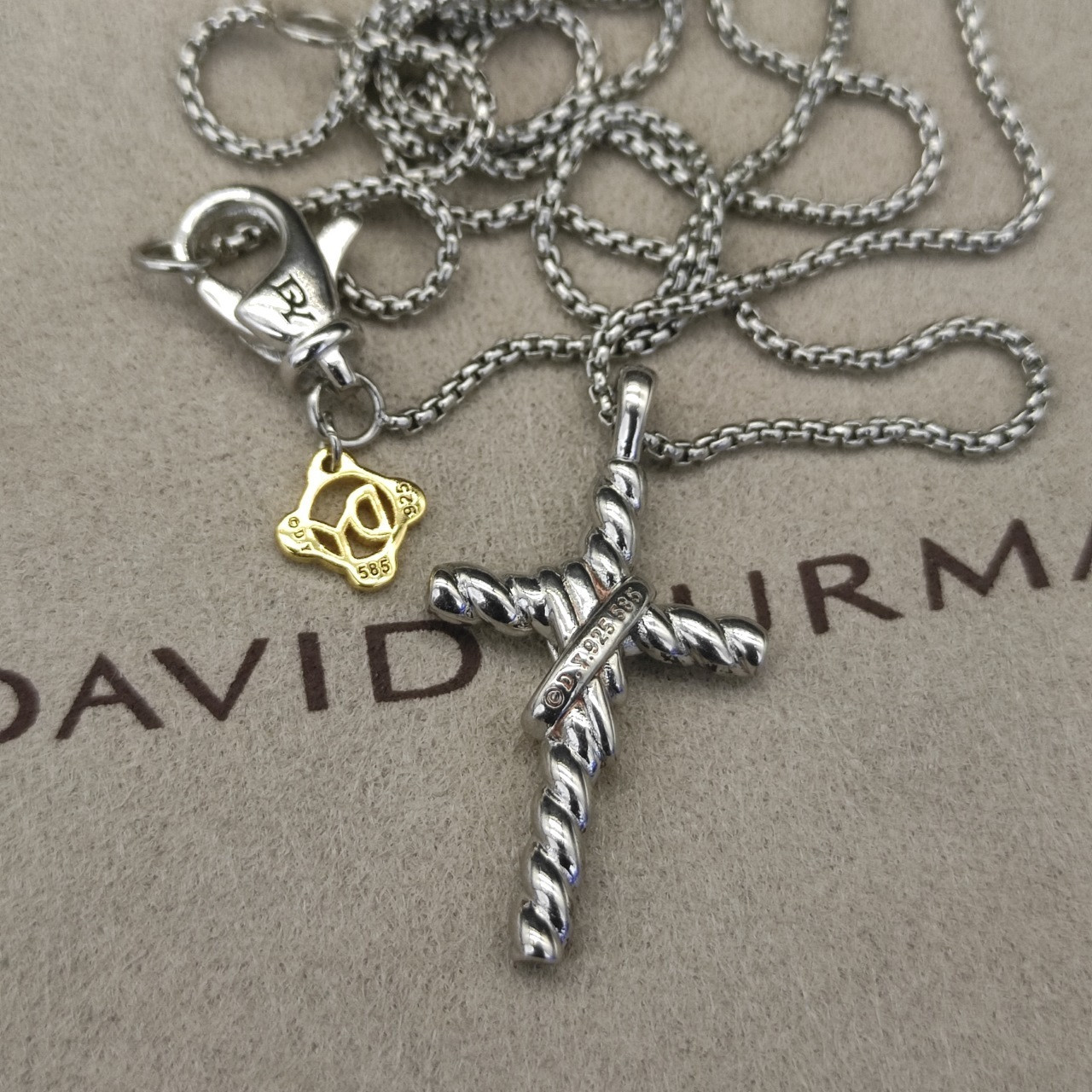 dau1d Yvrm*n cross necklace(chain length 45+5cm delay chain chain thickness 2mm)