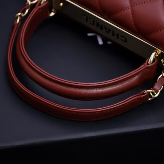 Ch**el flap bag with top handle 17x25x12cm