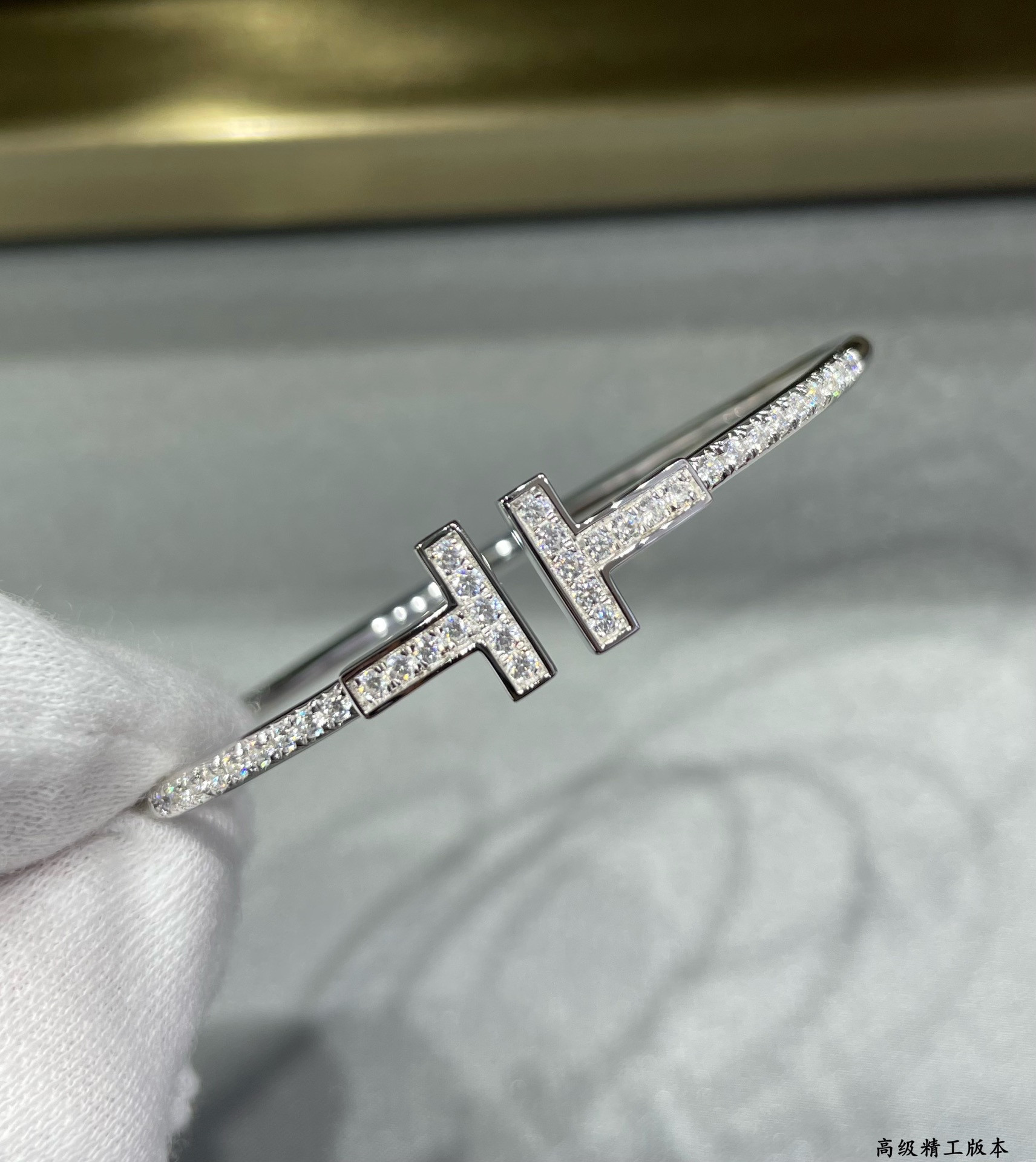 t*f*ny & co. double t D1am0nd half bracelet