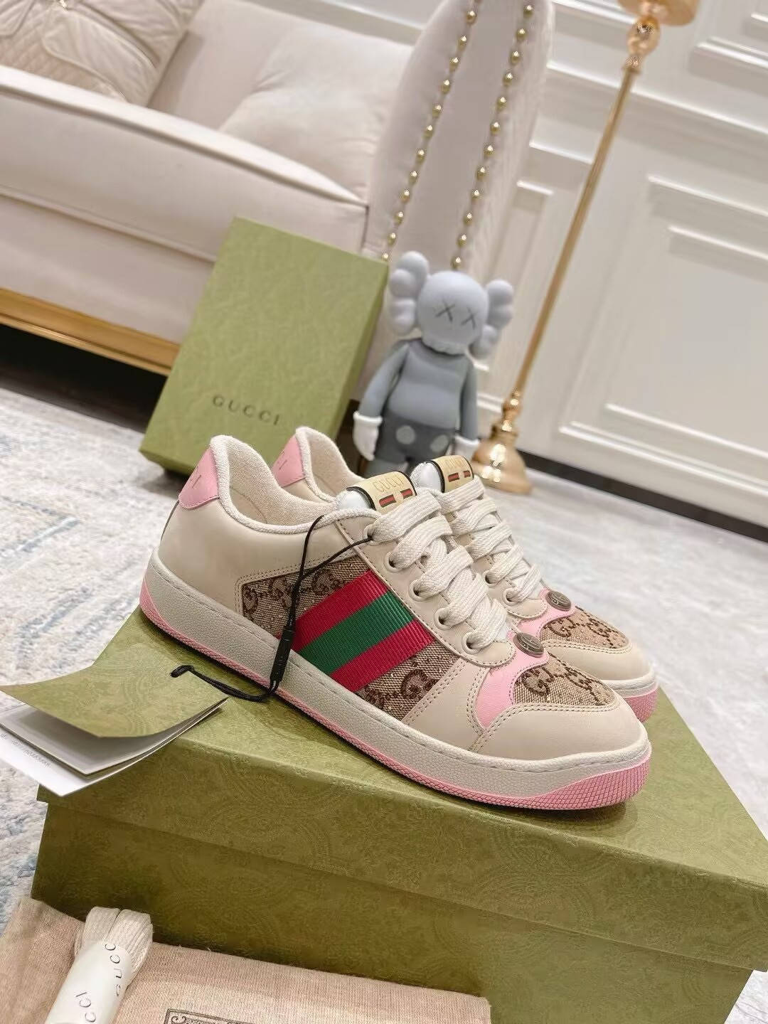 UA Gvc*1 Wmns GG Screener GG Canvas Beige Pink