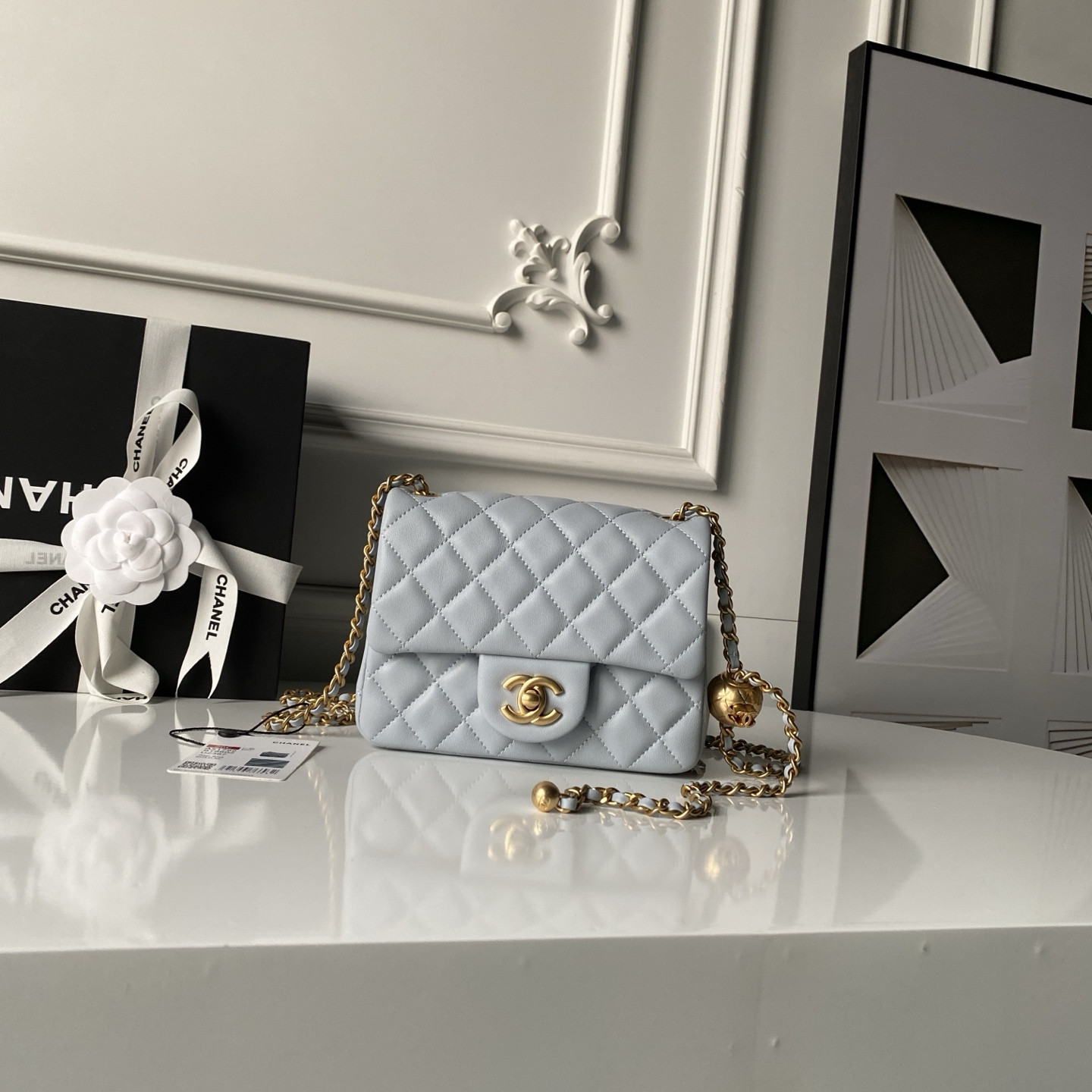 Ch**el MINI FLAP BAG 13.5x17x8cm