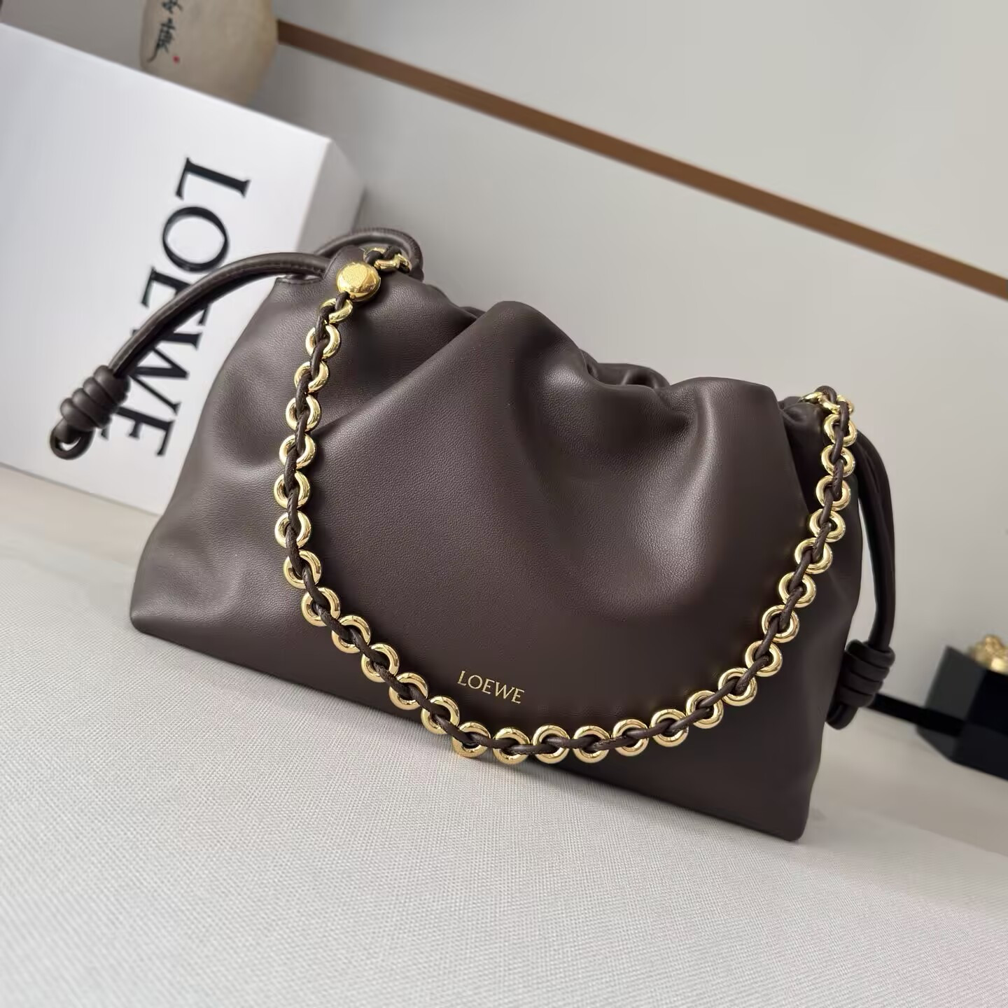 L0ew* medium flamenco purse in mellow nappa lambskin 30x10.5x20cm