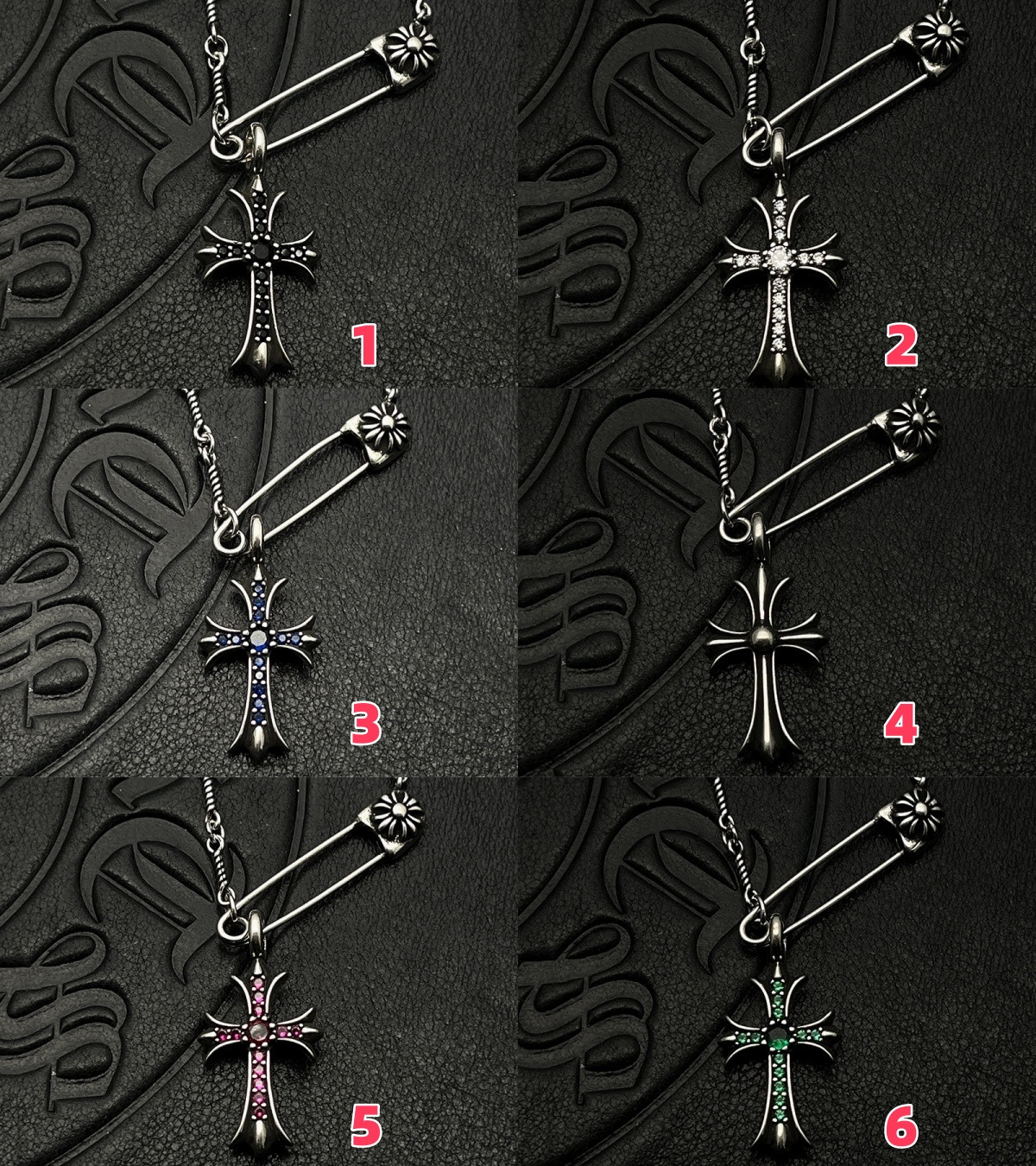 Ch*0me He**ts Twisted Cross Pin Necklace (Chain length 45+5cm)