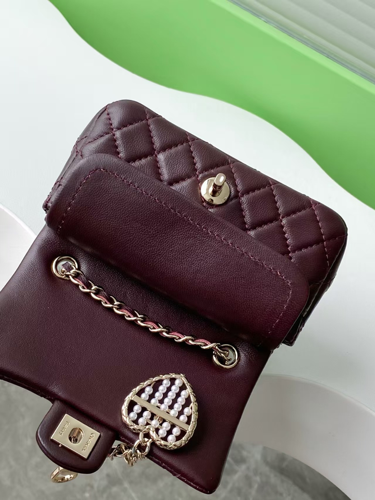 Ch**el classic mini bag with hook 8x12.5x5cm